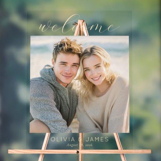 Warm Goud Minimalistische Foto Acryl Bord (Neutraal)