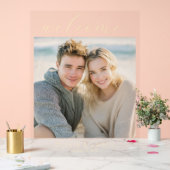 Warm Goud Minimalistische Foto Acryl Bord (Huwelijk)