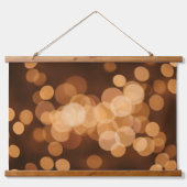 Warm Gouden Abstracte Bokeh Lichten Hangend Wandkleed (Voorkant)