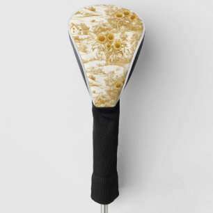 Warm Gouden Boerderij Zonnebloem Toile Patroon Golfheadcover