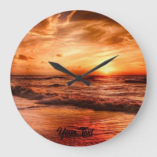 Warm gouden Sinaasappel zonsondergang boven de oce Grote Klok (Voorkant)