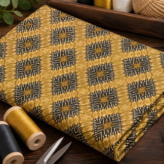 Warm gouden tribale geometrische patroon  stof