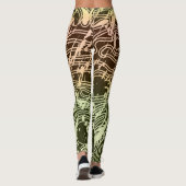 Warm Gradiënt Topografische Contourkaart Leggings (Achterkant)