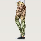 Warm Gradiënt Topografische Contourkaart Leggings (Links)