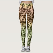 Warm Gradiënt Topografische Contourkaart Leggings (Voorkant)