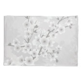 Warm Gray Cherry Blossom Floral Kussensloop (Achterkant)