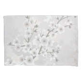 Warm Gray Cherry Blossom Floral Kussensloop (Voorkant)