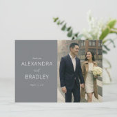 Warm Gray Contemporary Photo Bedankkaart (Staand voorkant)