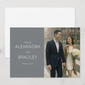 Warm Gray Contemporary Photo Bedankkaart (Voorkant / Achterkant)