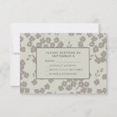 Warm Gray Formal Floral RSVP Card Elegant Modern (Voorkant)