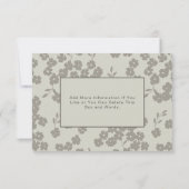 Warm Gray Formal Floral RSVP Card Elegant Modern (Achterkant)