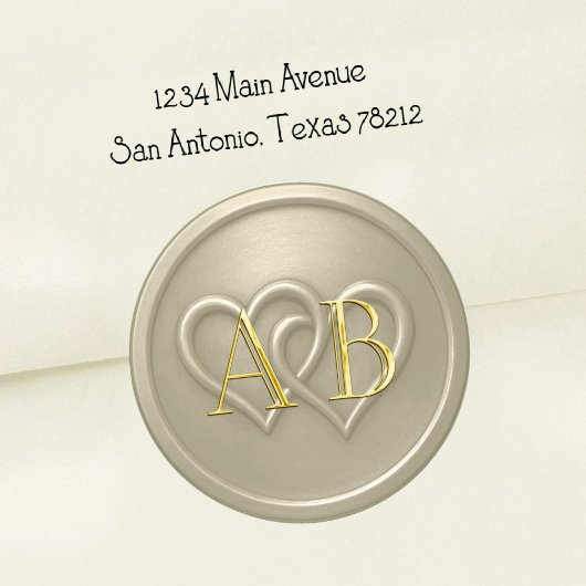 Warm Gray Two Hearts Intertwined Wedding Ronde Sticker