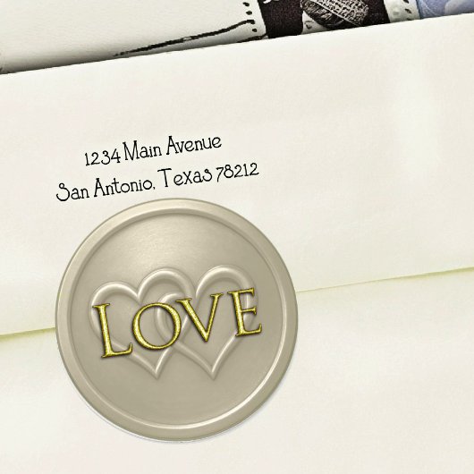 Warm Gray Two Hearts Intertwined Wedding Ronde Sticker