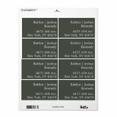 Warm Green Elegant Style Geometric Wedding Etiket (Full Sheet)