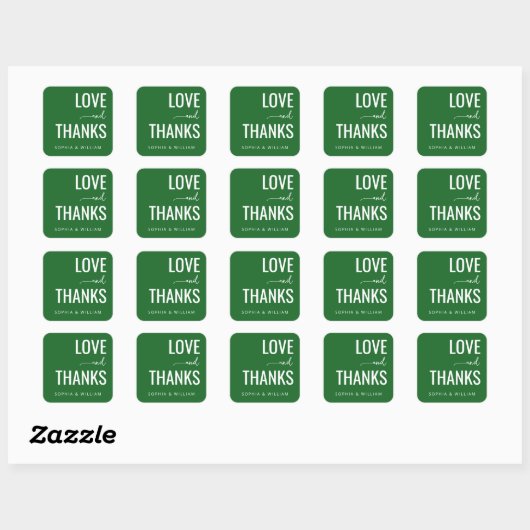 Warm Green Gratitude Message Vierkante Sticker (Vel)