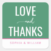 Warm Green Typographic Greeting Vierkante Sticker (Voorkant)