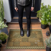 Warm groen tegelen Walter Crane Design Deurmat