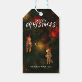 Warm Hand-Painted Reindeer Ornament Christmas  Cadeaulabel (Voorkant)