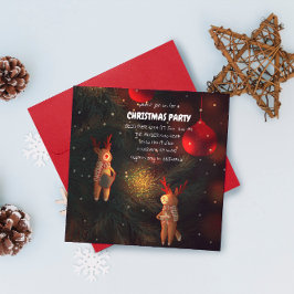 Warm Handgeschilderd Rendierornament Kerstmis  Kaart