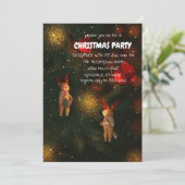 Warm handgeschilderde rendierornament Kerstmis Kaart (Staand voorkant)