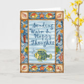 Warm & Happy Thoughts - Wenskaart Kaart (Gele Bloem)