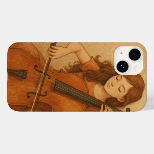 Warm Harmony - Meisje met Cello  Art Phone Case-Mate iPhone Case (Achterkant (horizontaal))