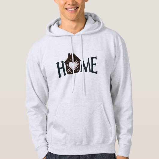 Warm Hart Home Typografie Huis-Vormig 'O' Design Hoodie (Voorkant)