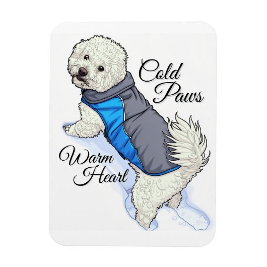 Warm Hart Sneeuw Bichon Foto Magneet (Verticaal)