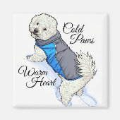 Warm Hart Sneeuw Bichon Magneet (Voorkant)