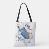 Warm Hart Sneeuw Bichon Tote Bag (Achterkant)