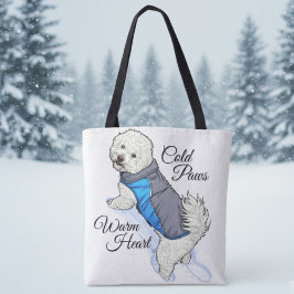 Warm Hart Sneeuw Bichon Tote Bag