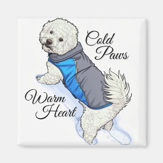 Warm Heart Snow Bichon  Magneet (Voorkant)