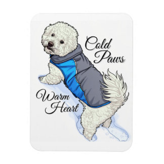 Warm Heart Snow Bichon Photo Magnet Magneet