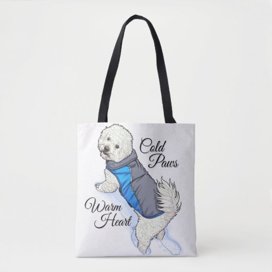 Warm Heart Snow Bichon Tote Bag (Voorkant)