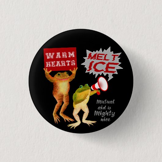 Warm Hearts Melt Ice Ronde Button 3,2 Cm (Voorkant)