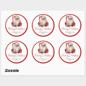 Warm hemdzakelijke Kerstman Kerstcadeau-etiket Ronde Sticker (Vel)
