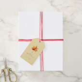 Warm herfst aquarel esdoornblad cadeaulabel (Met Touw)