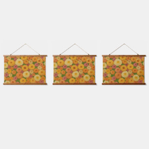 Warm Herfst Bloemige Naadloze Patroon Olie Schilde Hangend Wandkleed