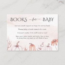 Warm-Herfst-boeken met fijne spoeling voor Baby sh Informatiekaartje