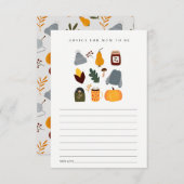 Warm herfst essentieel advies voor het Baby shower Informatiekaartje (Voorkant / Achterkant)