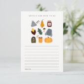 Warm herfst essentieel advies voor het Baby shower Informatiekaartje (Staand voorkant)