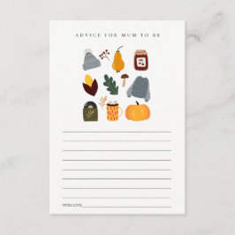 Warm herfst essentieel advies voor het Baby shower Informatiekaartje