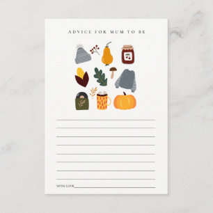 Warm herfst essentieel advies voor het Baby shower Informatiekaartje