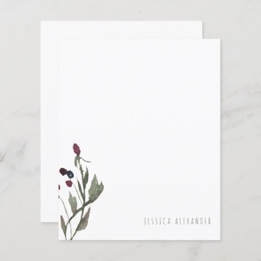 Warm Herfst Foliage & Berry Personalized Stationer (Voorkant / Achterkant)