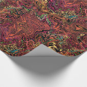 Warm herfst gemarmerde ronde dragercadeauomslag cadeaupapier (Hoek)