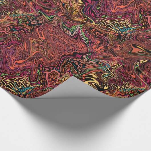 Warm herfst gemarmerde ronde dragercadeauomslag cadeaupapier (Hoek)