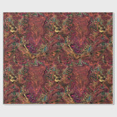 Warm herfst gemarmerde ronde dragercadeauomslag cadeaupapier (Vlak)