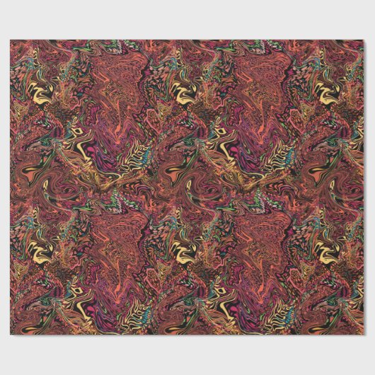 Warm herfst gemarmerde ronde dragercadeauomslag cadeaupapier (Vlak)