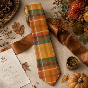 Warm Herfst Oogst Tartan Schotse Ruit Patroon Stropdas