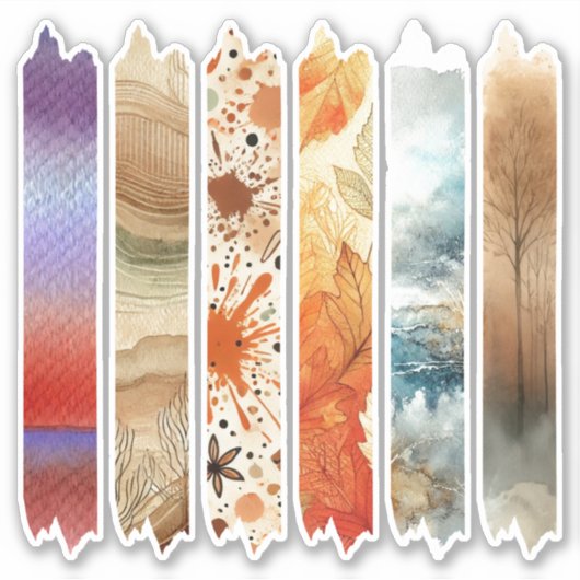 Warm Herfst Waterverf Washi Tape Scrapbook Sticker (Voorkant)